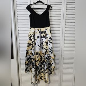 NWOT Marina Long Dress Black & Yellow 8